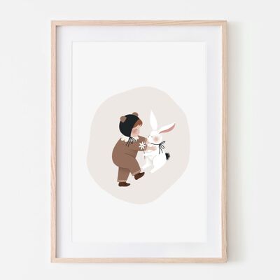 A4 poster - Sleepy Baby brown