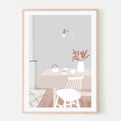 Póster A4 - Té en el comedor