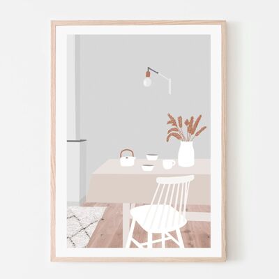 A4 poster - Tea in the dining room