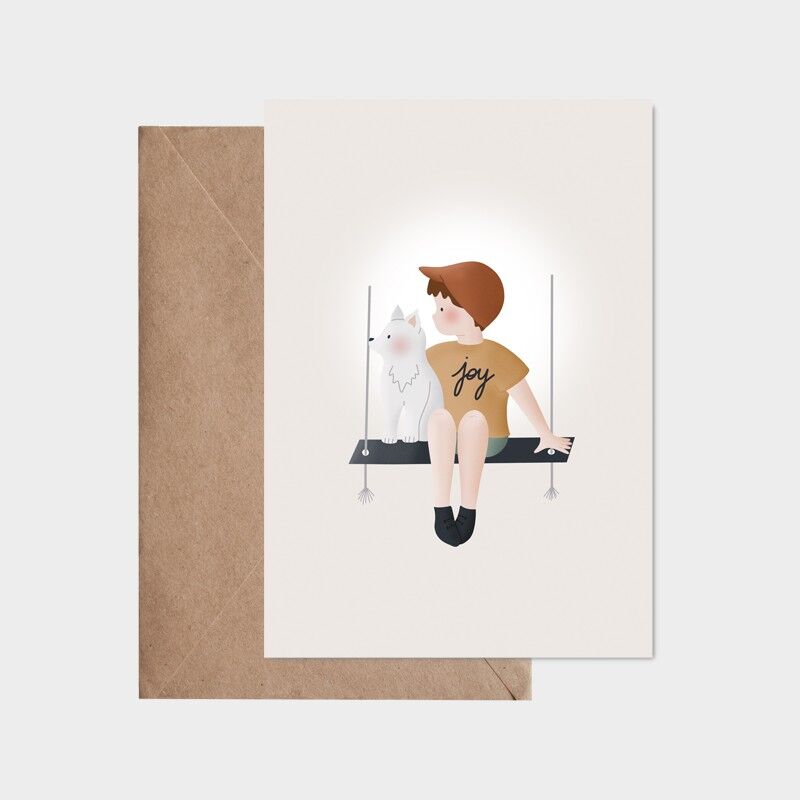 Postal - Columpio de amigos