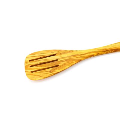 Wooden spatula with grooves