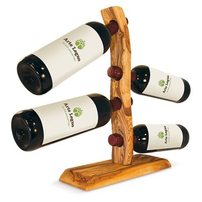 Wooden wine bottle holder, 4 bottles