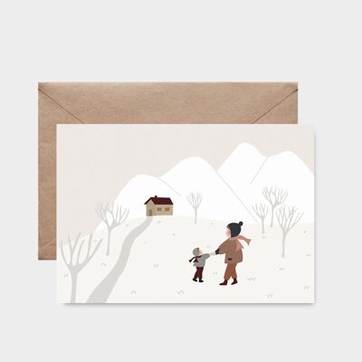 Postkarte - Gemeinsam in den Bergen