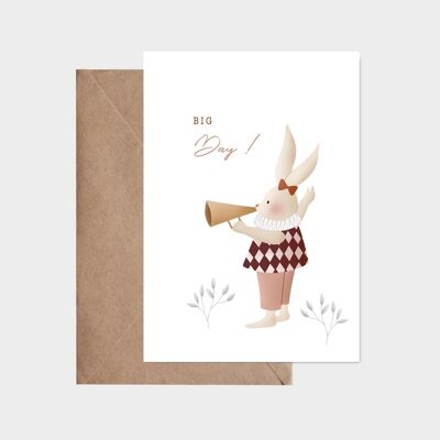 Postcard - Big news from the rabbit - girl