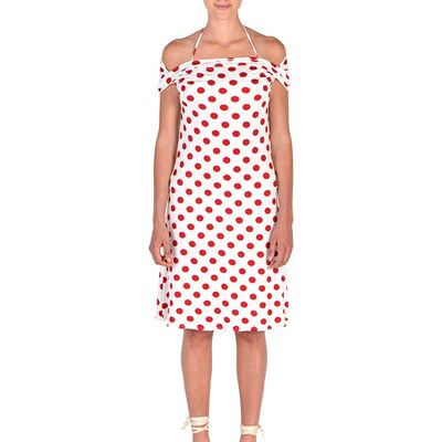 Long Piumetta Dress - Red Polka Dots
