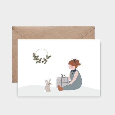 Carte postale - Le cadeau du lapin