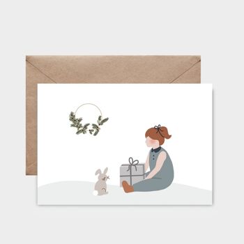 Carte postale - Le cadeau du lapin