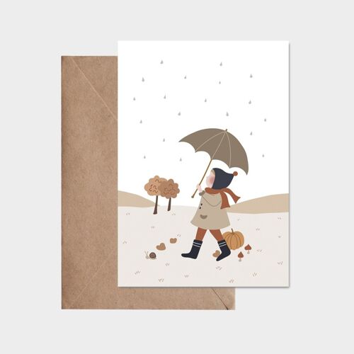 Carte postale - Sous mon parapluie