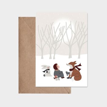 Carte postale  - Tombe la neige 1