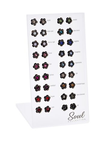 Présentoir clous d'oreilles "Rose" (18 paires) avec Premium Crystal de Soul Collection 1
