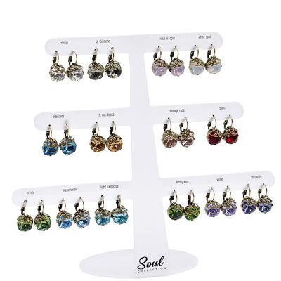 Display earrings "Valentina" (14 pairs) with Premium Crystal from Soul Collection