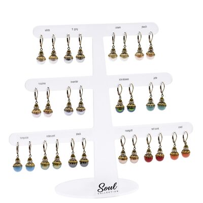Display earrings with 10mm pearl "Penelope" (14 pairs) with Premium Crystal from Soul Collection