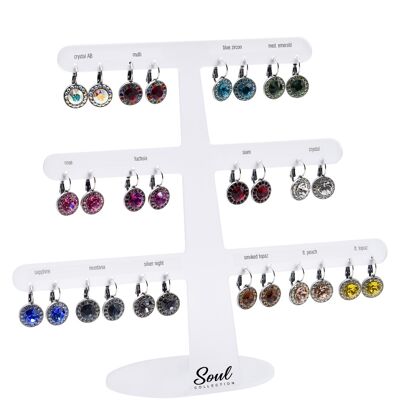 Présentoir boucles d'oreilles "Samira" (14 paires) avec Premium Crystal de Soul Collection