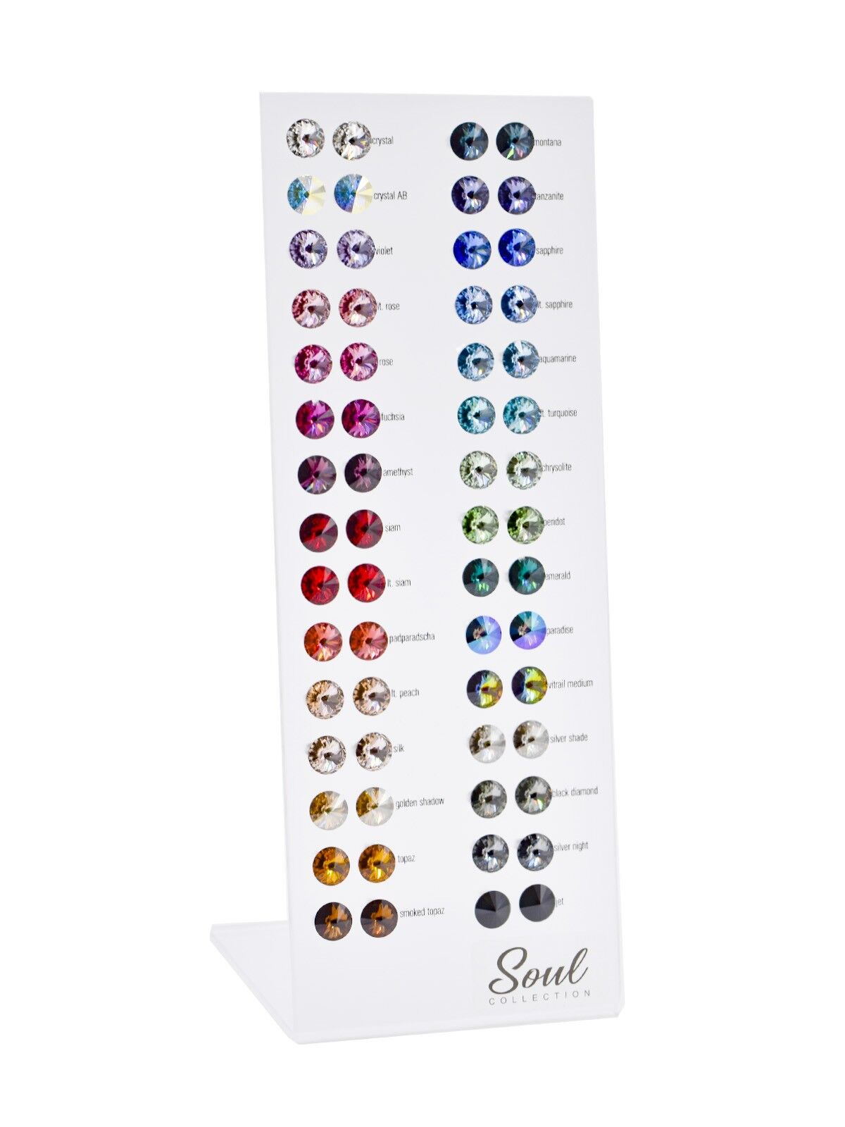 Pendientes de botón Display OSGK47 (10mm) (30 pares) con Premium Crystal de Soul Collection