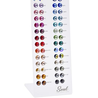 Pendientes de botón Display OSGK47 (10mm) (30 pares) con Premium Crystal de Soul Collection