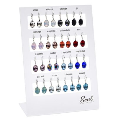 Display earrings "Lina" (16 pairs) with Premium Crystal from Soul Collection