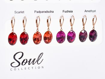 Présentoir boucles d'oreilles "Lina" (16 paires), or rose avec Premium Crystal de Soul Collection 3