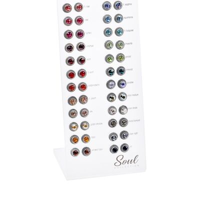 Pendientes de botón "Lea" (30 pares) con Premium Crystal de Soul Collection