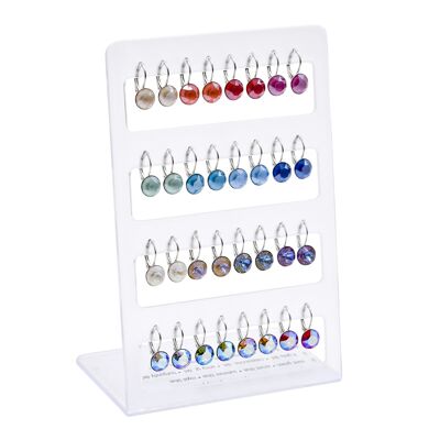 Présentoir boucles d'oreilles "Summer-DeLite-Mix" (16 paires) avec Premium Crystal de Soul Collection