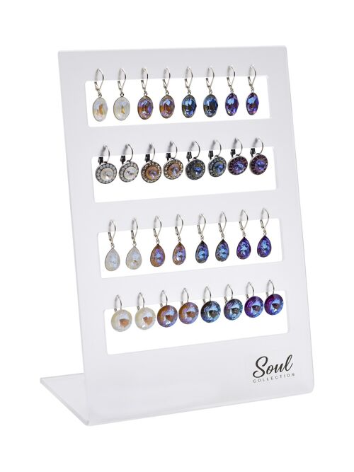 Display Ohrhänger "DeLite" (16 Paar) mit Premium Crystal von Soul Collection