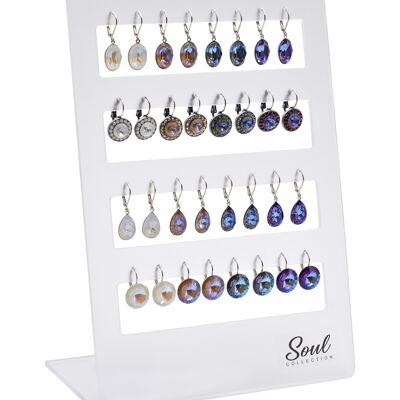 Présentoir boucles d'oreilles "DeLite" (16 paires) avec Premium Crystal de Soul Collection