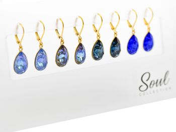 Présentoir boucles d'oreilles "Drops" plaqué or (16 paires) avec Premium Crystal de Soul Collection 2