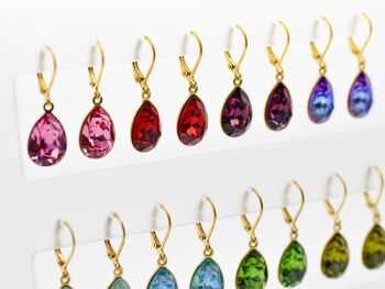 Présentoir boucles d'oreilles "Drops" plaqué or (16 paires) avec Premium Crystal de Soul Collection 3