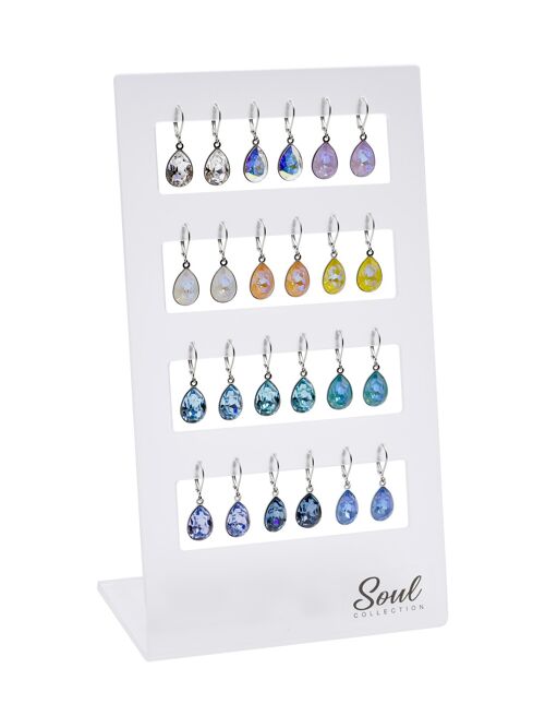 Display Ohrhänger "Tropfen summery" (12 Paar) mit Premium Crystal von Soul Collection