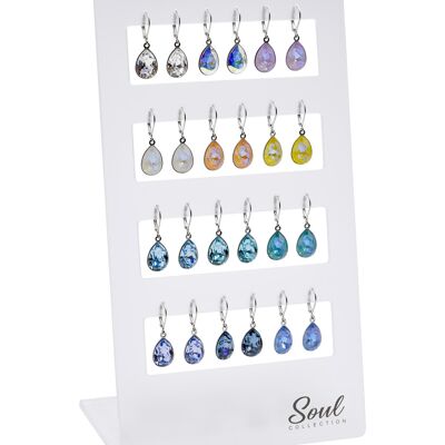 Pendientes de exhibición "Summery drops" (12 pares) con Premium Crystal de Soul Collection