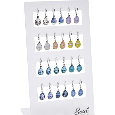 Display earrings "Summery drops" (12 pairs) with Premium Crystal from Soul Collection