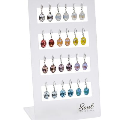 Display earrings "Lina summery" (12 pairs) with Premium Crystal from Soul Collection