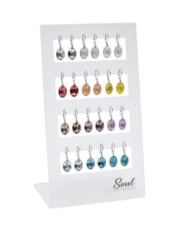 Présentoir boucles d'oreilles "Lina summery" (12 paires) avec Premium Crystal de Soul Collection 1