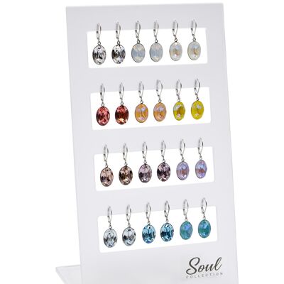 Présentoir boucles d'oreilles "Lina summery" (12 paires) avec Premium Crystal de Soul Collection