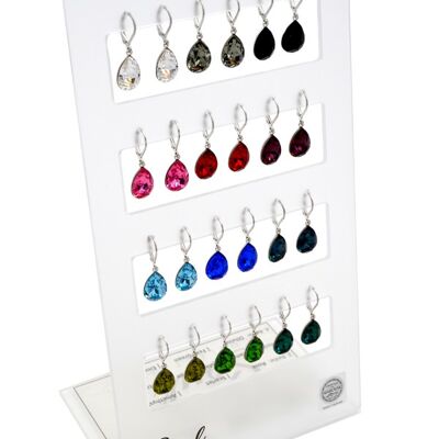 Mostra orecchini "Drops basic" (12 paia) con Premium Crystal della Soul Collection
