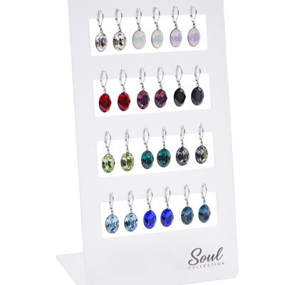 Display earrings "Lina basic" (12 pairs) with Premium Crystal from Soul Collection