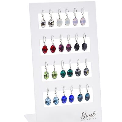 Pendientes de exhibición "Lina basic" (12 pares) con Premium Crystal de Soul Collection