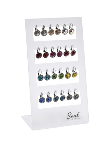 Présentoir boucles d'oreilles "Samira" (12 paires) avec Premium Crystal de Soul Collection 1