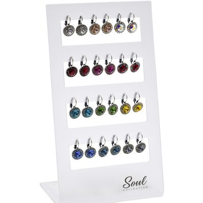 Présentoir boucles d'oreilles "Samira" (12 paires) avec Premium Crystal de Soul Collection