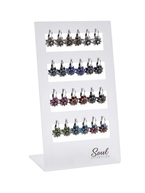 Display Ohrhänger "Blüte" (12 Paar) mit Premium Crystal von Soul Collection
