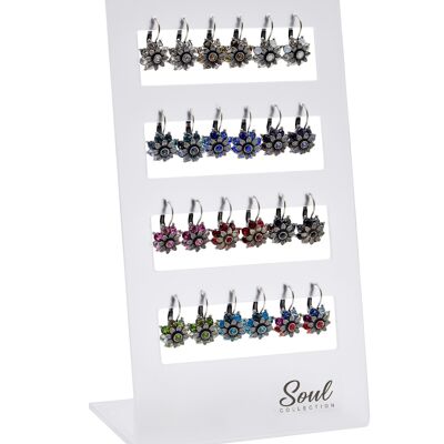 Pendientes Display "Blossom" (12 pares) con Premium Crystal de Soul Collection