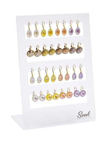 Présentoir boucles d'oreilles "DeLite summery golded" (16 paires) avec Premium Crystal de Soul Collection 1