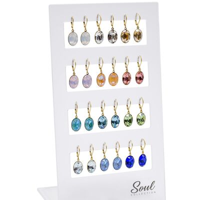 Display earrings "Lina basic-golded" (12 pairs) with Premium Crystal from Soul Collection