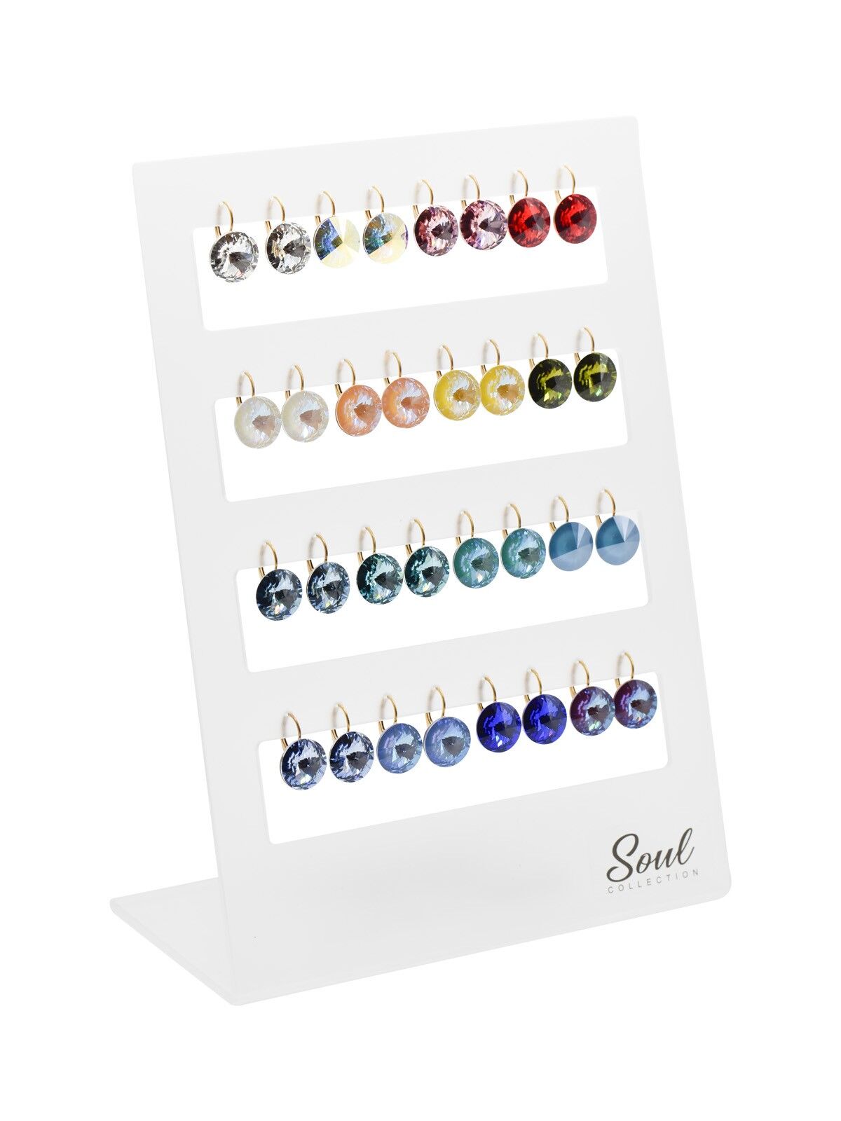 Display Leverback HK14TB (pietra da 14 mm) dorati (16 paia) con Premium Crystal della Soul Collection