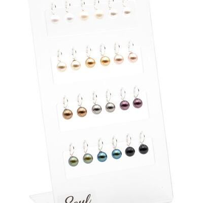 Display pearl drop earrings HKP10BR (12 pairs) with Premium Crystal from Soul Collection