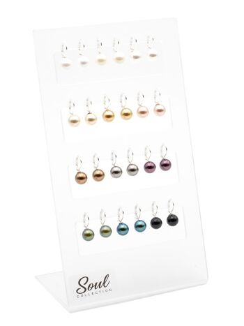 Afficher les boucles d'oreilles en perles HKP10BR (12 paires) avec Premium Crystal de Soul Collection 1