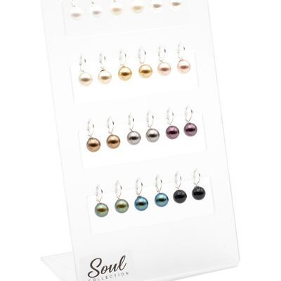Afficher les boucles d'oreilles en perles HKP10BR (12 paires) avec Premium Crystal de Soul Collection