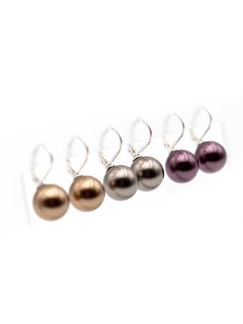 Boucles d'oreilles pendantes perle HKP8BR (12 paires) avec cristal Premium de Soul Collection 3