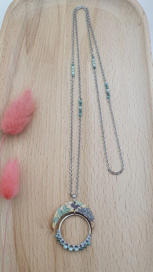 Collier long ZELIE - fleuri pastel