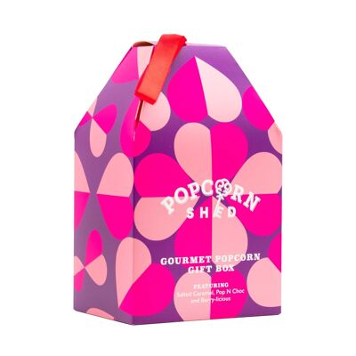 Rosa Gourmet-Popcorn-Geschenkbox