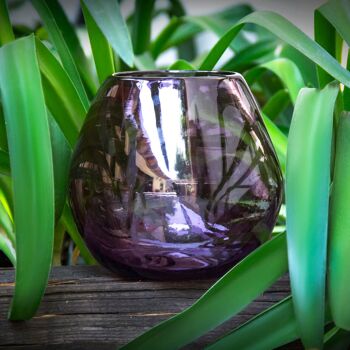 Vase lilas, vase à fleurs soufflé à la bouche du Mexique